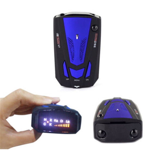 English / Russian V7 speed measuring single display vehicle speed measuring mobile car detector Alarm System manufacturers direct selling