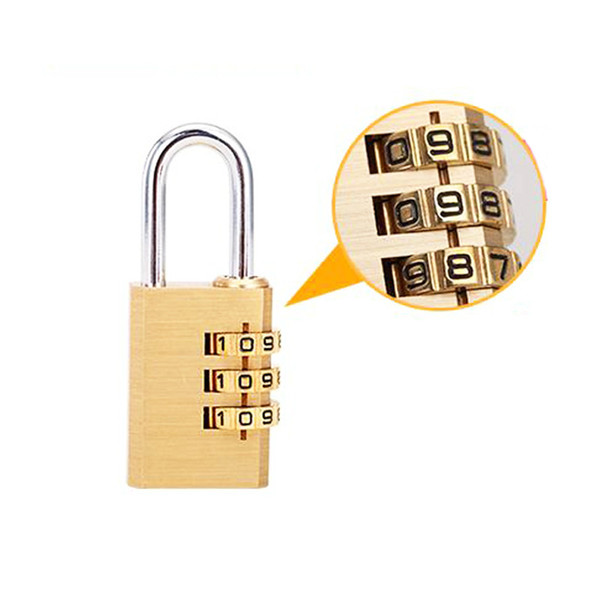 Pure Copper Password Lock Padlock Student Cabinet Luggage Bag Gym Locker Home Password Lock