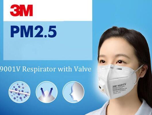 3M 9001V Anti Haze Mask Respirator with Valve Anti PM 2.5 Electrostatic Filtration Fit Face Foldable Mask