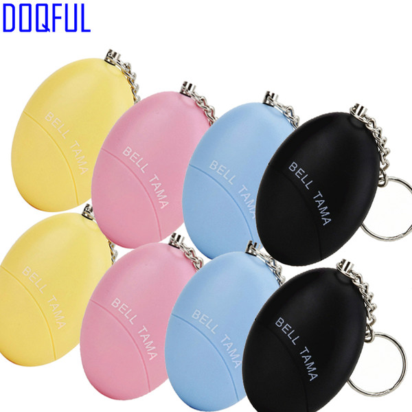 8pcs/lot Girl Women Security Self Defense Alarm Keychains Protect Alert Scream Loud Safety Personal Panic Rape Anti-attack Egg Shape