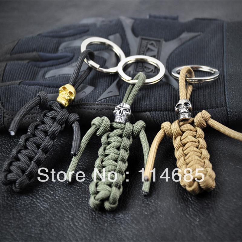 Wholesale-paracord., paracord key skull pendant drop backpack,Knife drop