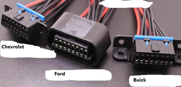 16Pins 16 pin Auto OBD 2 Driveing Computer Connector Adapter Cable Coverter Vehicle Interface DIY Female Power Cable Chevrolet Ford Buick