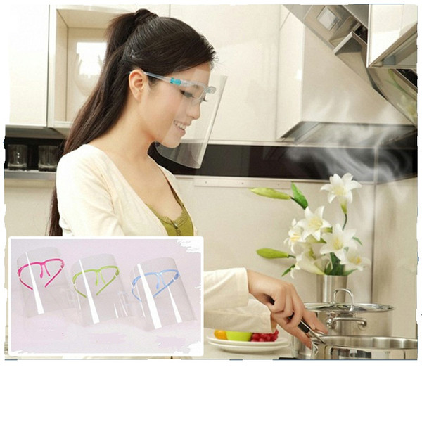 3 Colors Newest Double Sided Anti-smoke Anti-fog Anti-oil Kitchen Cooking Mask Face Eye Protective Shield , Free Shipping