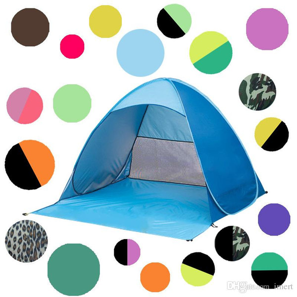 Instant Quick Cabana Beach Tent Outdoor Automatic Foldable Sun Shelter 3 - 4 Person Portable UV Protection Pop Up 19 Colors +B