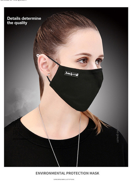 hot New tide brand men and women in winter, fog, haze, dust, dust, PM2.5 mask, solid cotton and black mask