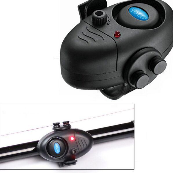 Fishing Electronic LED Light Fish Bite Sound Alarm Bell Clip On Fishing Rod Black Tackle