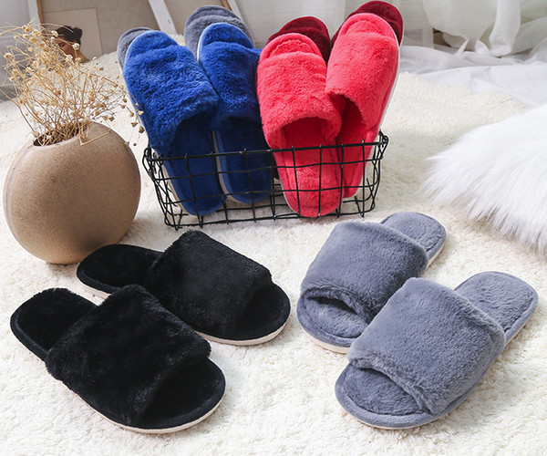 New Home Wool Slippers for Home Ladies Pure Wool Indoor Slip-proof Open Cotton Slippers