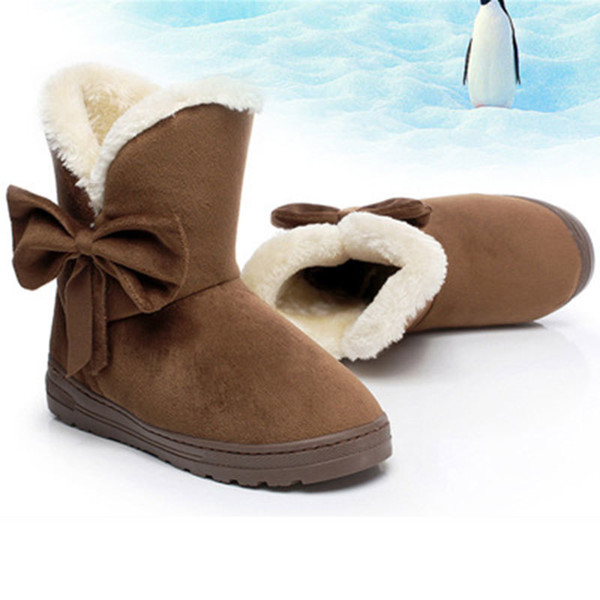 2019 Boots Women Casual Shoes Round Toe Snow Boots Female Flat with Shoes Plus Plush Keep Warm Women Shoes Winter 2018