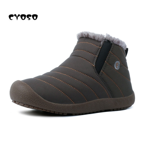 CYOSO Waterproof Women Winter Shoes Couple Snow Boots Warm Fur Antiskid Bottom Casual Boots Plus Size 35-48