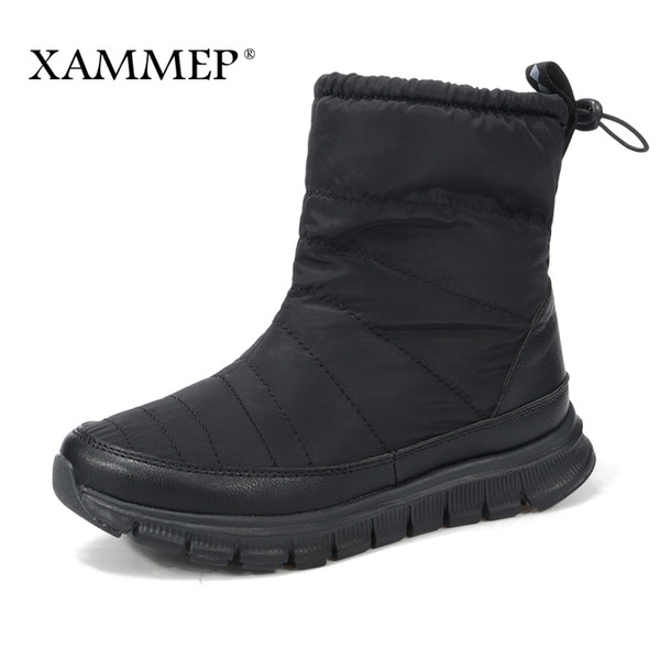 Women's Winter Shoes Brand Women Shoes Mid Calf Boots Plush And Wool High Quality Women Winter Boots Plus Big Size Xammep