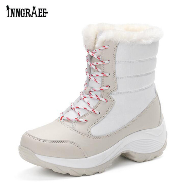 2019 Women snow boots winter warm boots thick bottom platform waterproof ankle boots for women thick fur cotton shoes size 35-41B1271