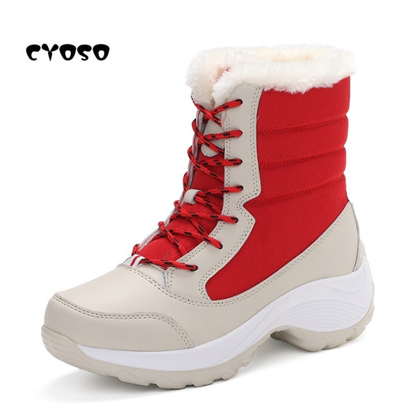 CYOSO Winter Women Snow Boots Fashion Winter Shoes Woman Autumn Female Boots Mid-Calf Platform Boots