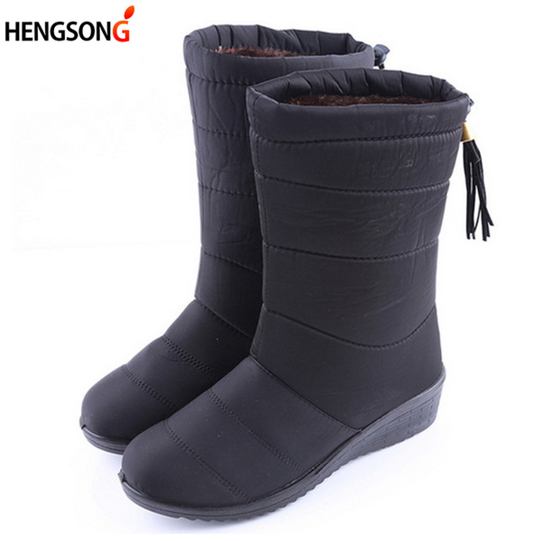 2019 New Winter Women Boots Mid-Calf Down Boots Female Waterproof Ladies Snow Boots Girls Winter Shoes Woman Plush Insole Botas Mujer