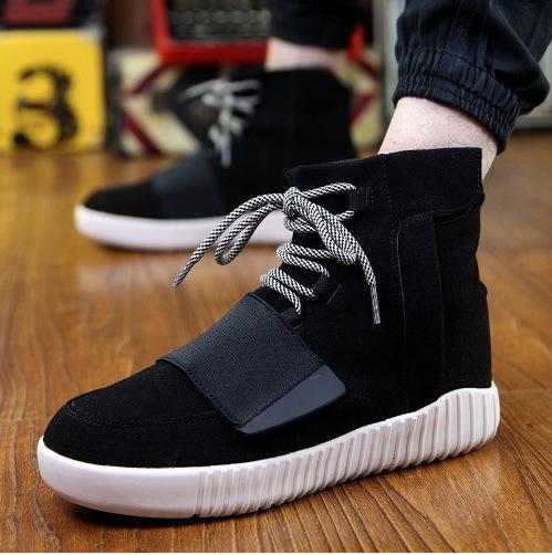 New Men High Tops Casual Shoes Fashion Comfortable Breathable Lace Up Flats Cotton Autumn Winter Warm Fashion Shoes Mens red