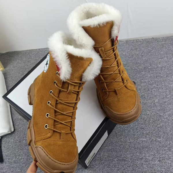 women leather Rubber logo designer boots shoes