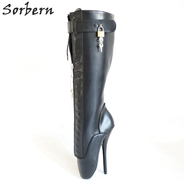 Sorbern Sexy Ballet Heel Fetish Boots Unisex Shoes Designer brand Lace-Up Custom made Wide Calf Knee Hi Ballet Boots Women Plus Size 12