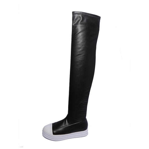 Brand high boots, women's shoes from elastic flock, new winter boots above the knee, women's shoes, botas mujer . XZ-065