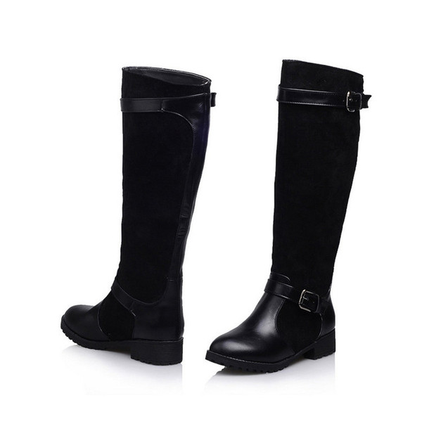 high boots tube sleeve round head with women chunky heel for winter knee high boots Ladies shoes womens boots large size 35-43. XZ-067