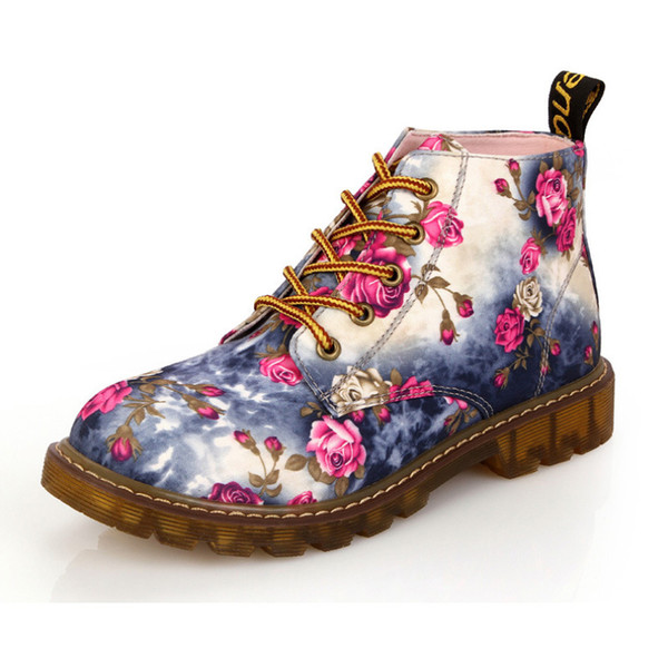 Fashion retro print fall boots for women's shoes on the flats heel shoes cotton women's boots on the platform . XZ-018