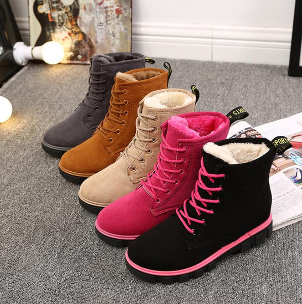 2018 Autumn winter New Women Ankle Boots Knitting wool Flat bottom Martin boots Fashion casual shoes Cotton-padded shoes Adding cotton TTY33