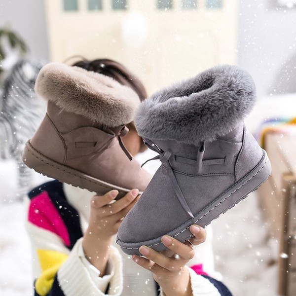 2018 Autumn winter New Women Ankle Boots Knitting wool Flat bottom Martin boots Fashion casual shoes Cotton-padded shoes Adding cotton DDS26