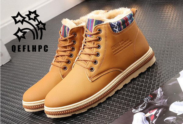 2018. Snow boots. Men leisure Martin boots. Ankle Boots. Fashion men's shoes. Student. Winter. Keep warm. Add cotton.