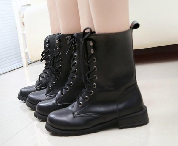 2018 new Women's shoes. Winter Half boots. Casual fashion Women's boots. PU. Keep warm. Waterproof. Martin. US10 11. Big shoe code.