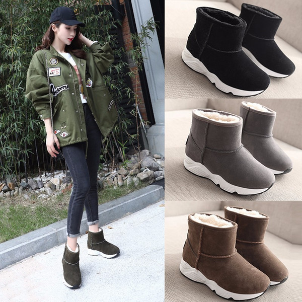 women winter shoes women's Mid-Calf boots the new Beige Gray Black fashion casual fashion flat warm woman snow boots n287