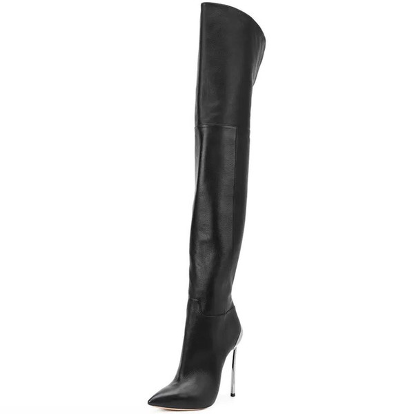 ZK 12CM High Heels Boots Over The Knee Ladies Faux Suede leather Botas Autumn Winter fashion sexy Boots