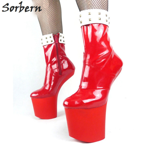 Sorbern Sexy Size 10 Women Boots Quality Boots For Women Runway Shoes Heelless Dance Platform Short Boots New Custom Colors