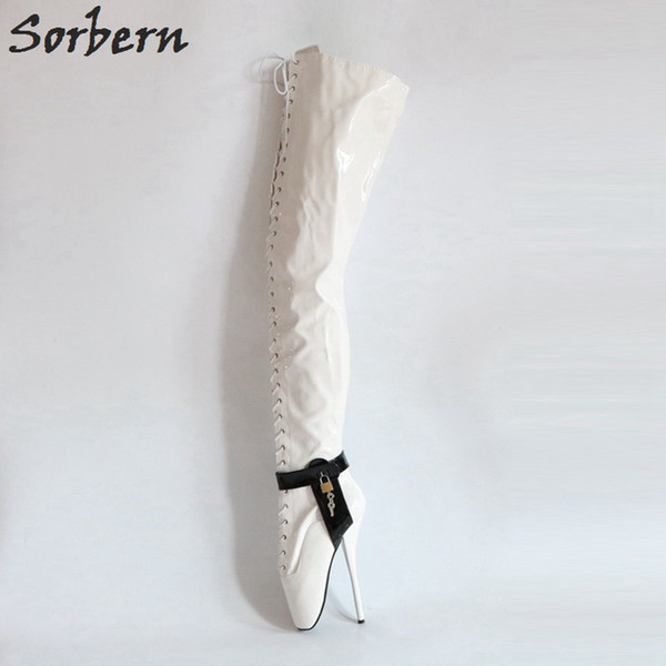 Sorbern Sexy Fetish Ballet Boots For Women Over The Knee Extreme Heels Trendy Fetish Tiptoe Heels Crossdressed New Custom Color Designer