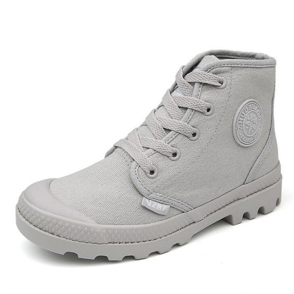 British style high top canvas shoes for women Gray and black high quality woman's canvas Martin boots size 35-39 X76