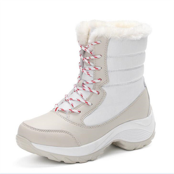 2019 new women's winter plush warm women's winter boots white black large size ankle boots X45