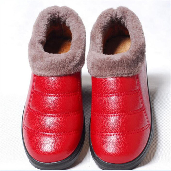 winter new old Beijing cotton boots fashion PU mummy boots quality assurance plus velvet warm women's boots slip-on X63