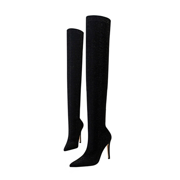 Long Thigh-high Lady Knee Boot Dress Shoes Women Pumps High Heels Festival Party Wedding Shoes Stiletto Formal Pumps Heels Boots GWS601