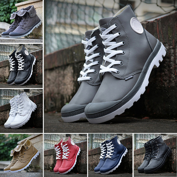 New Arrival Original PALLADIUM Women Medium pampa pufdie lite wp high cut leather outerdoor boots men women working boot size 36-45