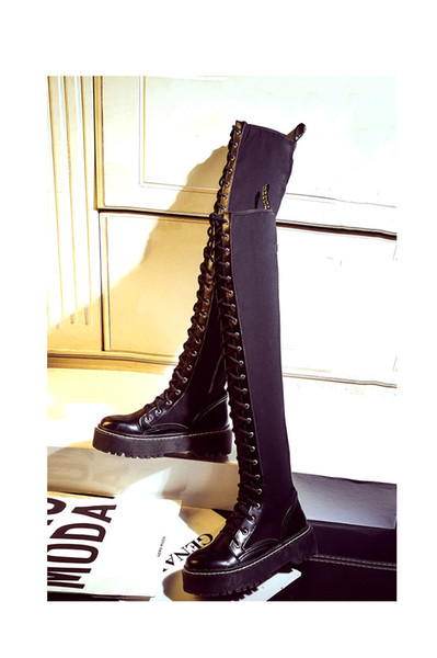 2018 Brand elastic Thigh-High boots over knee boots chunky heel shoes for women and Ladies fancy lycra long boots zywb06