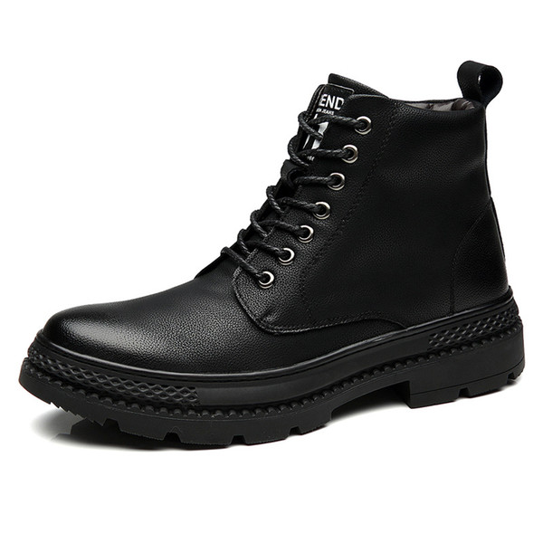 Genuine leather martin boots Lace up martin boots england stylish mens boots brand designer martin shoes with cotton lining zy959