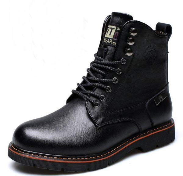 Genuine leather Mens casual martin boots men plus cotton boots man retro outdoor casual boots fashion man ankle shoes zy893