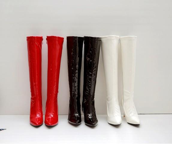 Faux Suede Women Over Knee Boots Lace Up Sexy Flat Scok Shoes Woman Female Slim Thigh High Boots Botas Winter Shoes Big Size 34-46