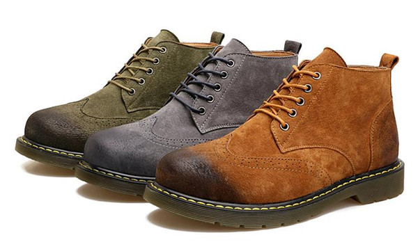 New autumn winter Martin boots men's non-slip warm leather boots trend high boots mrb90