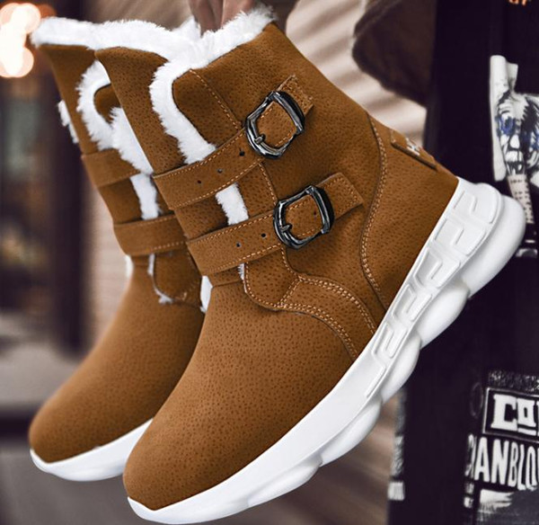 Winter new warm cotton shoes leisure sports snowshoe men's high help cake thick bottom non-slip boots shike103