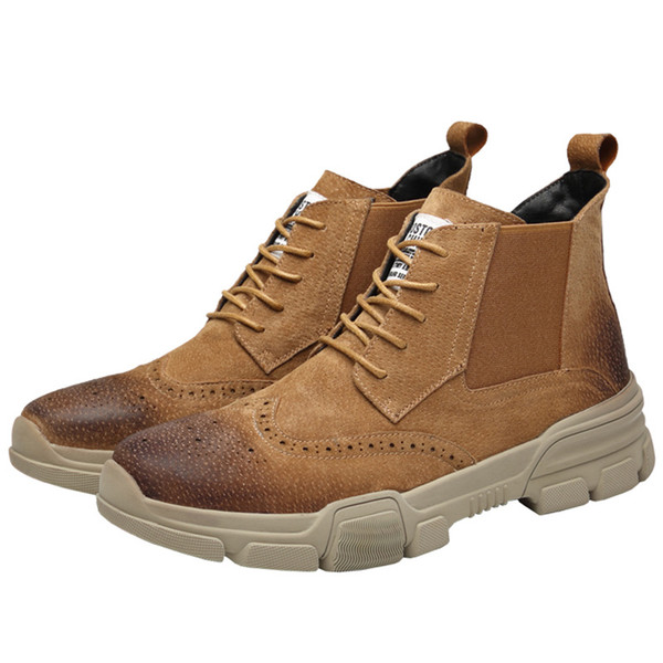best selling brand design big size mens leather boots, Bullock carved  men's boots factory wholesales shoes