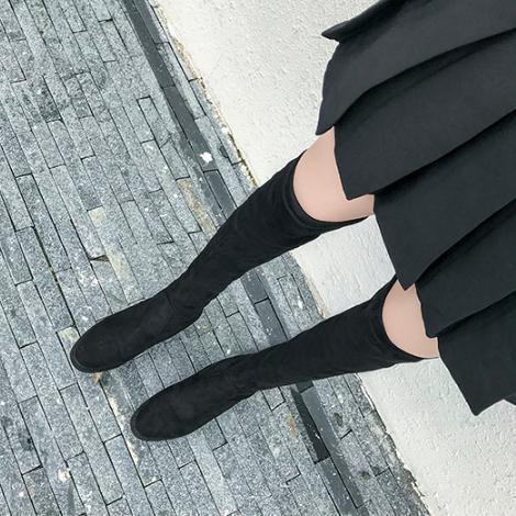 hot sell B038 factory wholesale womens over knee high fashion boots 2018 autumn and winter new pile-size thin-legged elastic suede boots