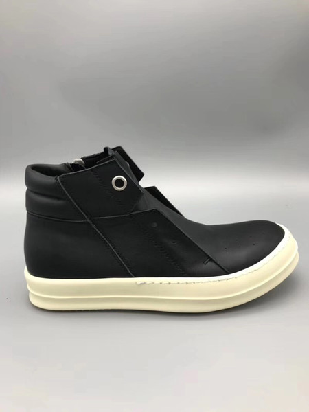 Factory Outlet imported leather uppers in TPU milky-soled shoes without laces boots first layer high qualiry casual men shoes