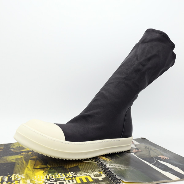 New list high quality wave of men's boots genuine leather persional imported elastic sleeve sock soled sheepskin shoes