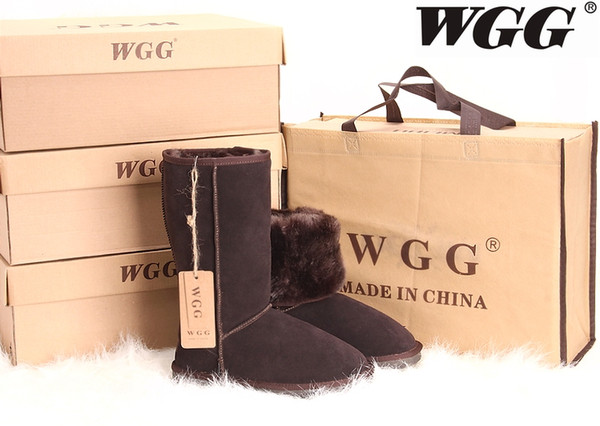 High quality WGG Snow boots Australia classic tall boots women's popular chestnut snow boots Real leather womens boots Brand boots