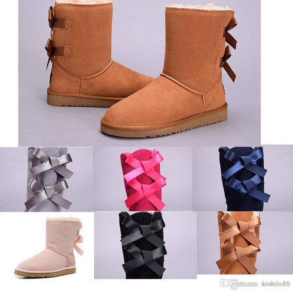 2019 New Australia Classic snow Boots High Quality Cheap WGG women winter boots real leather Bailey Bowknot women's bailey bow snow boo