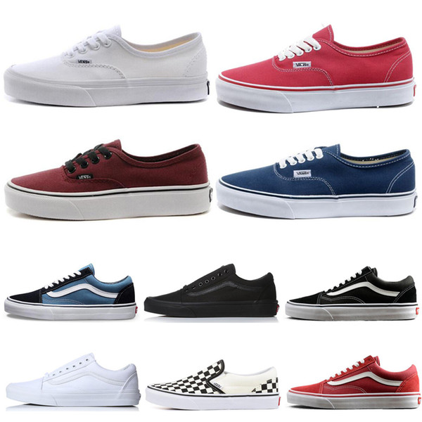 Newest van Canvas Casual shoes Men red blue white black Women Skateboard Mens van baskets Sports van Sneaker Shoes size 36-44