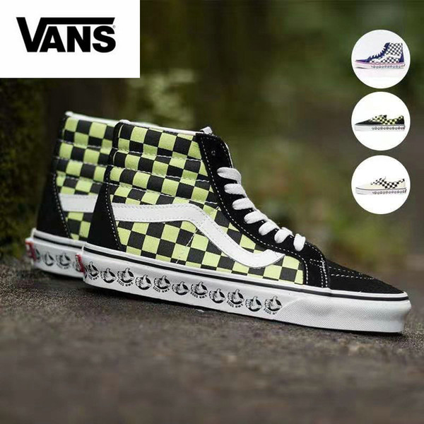 2020 Vans Old Skool Sk8-Hi Reissue Checkerboard Thumb Mens Designer Sports Skate Shoes Men Women Canvas Casual Skateboard Trainers Sneakers